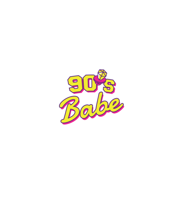 Retro 90s Babe model negru pe tricou
