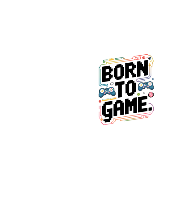 Born to Game Pixel Alb model galben neon pe tricou