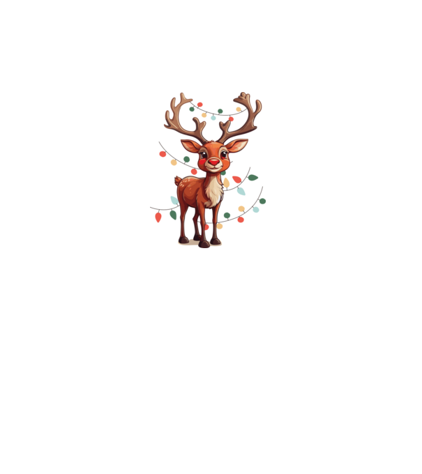 Festive Rudolph model alb pe tricou