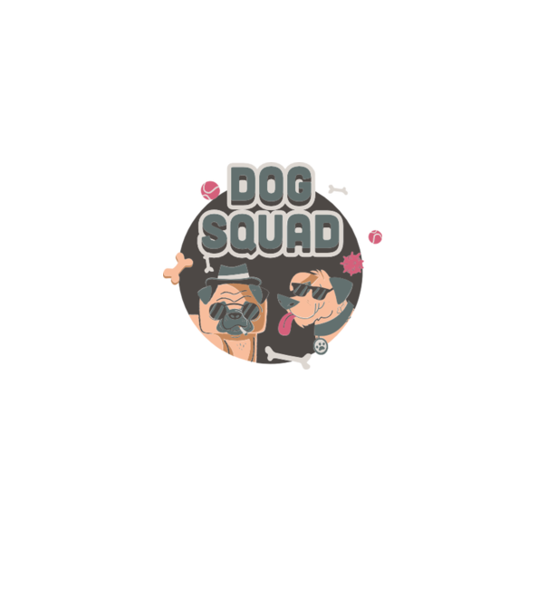 Dog squad model alb pe tricou