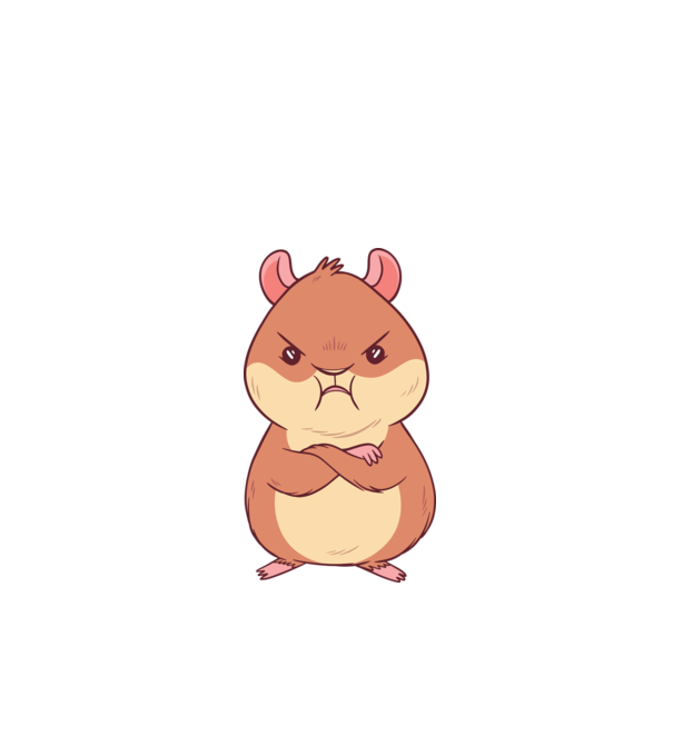 Hamster furios model negru pe tricou