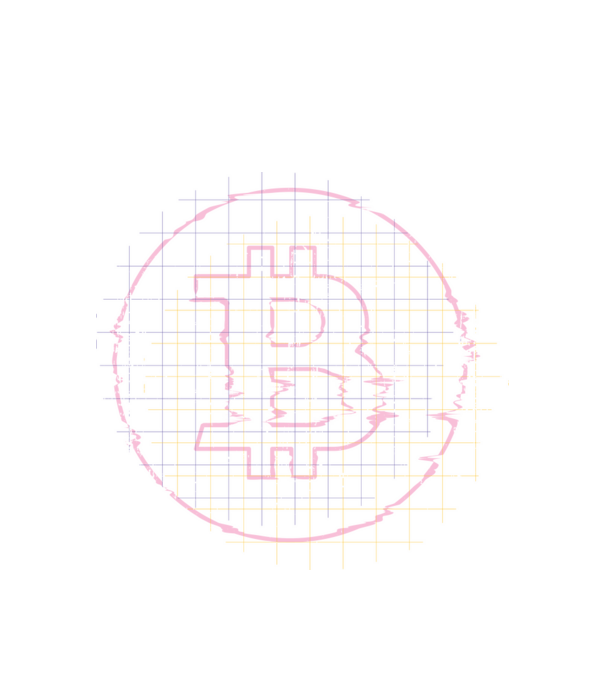 Bitcoin Glitch model alb pe tricou
