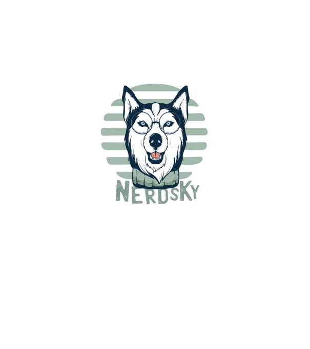 Nerdsky Husky model negru pe tricou