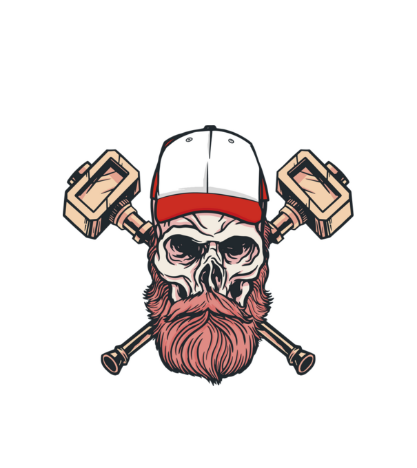 Craniu Viking model alb pe tricou
