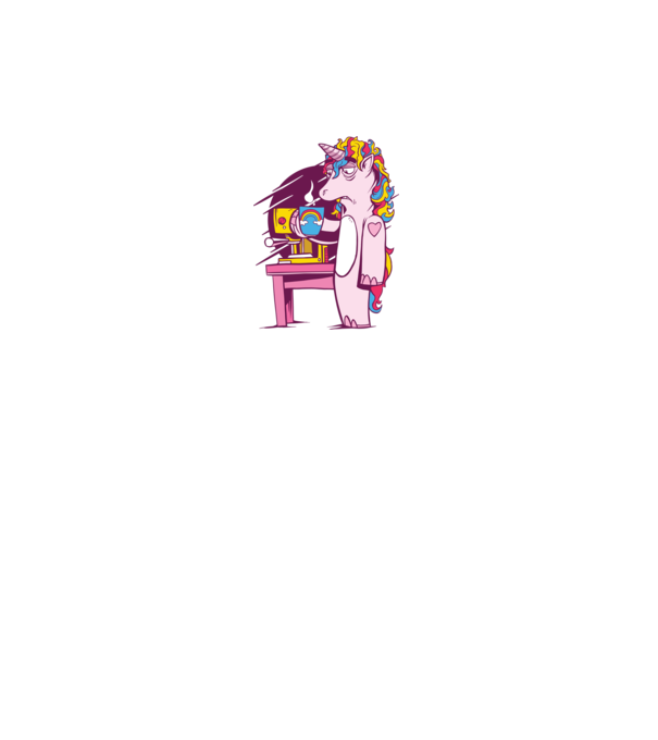 Unicorn Cafea model alb pe tricou