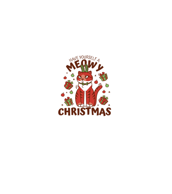 Have yourself a Meowy Christmas - Cicás Karácsony model alb pe tricou