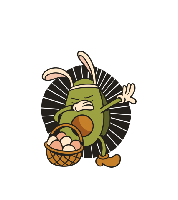 Avocado de Paște DAB model alb pe tricou