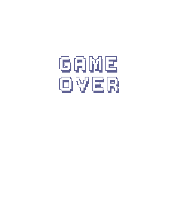 Game Over model alb pe tricou