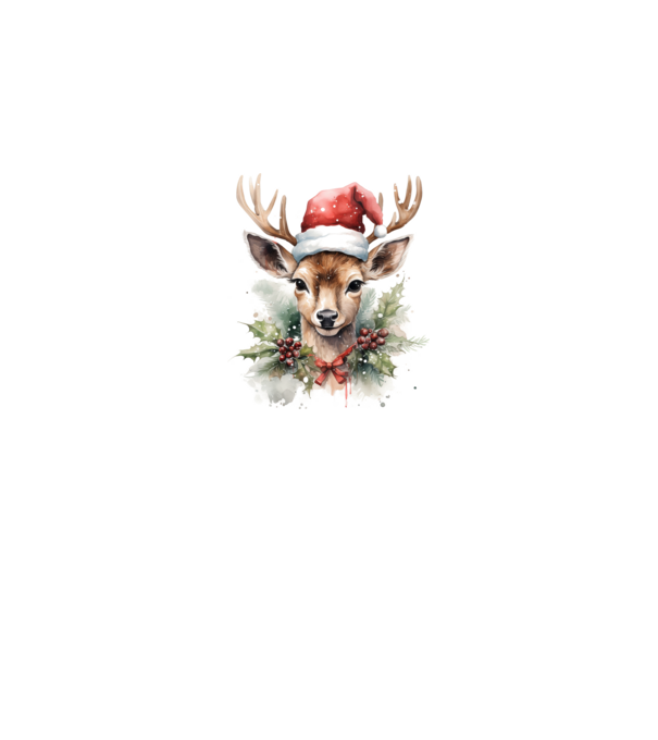 Festive Reindeer model alb pe tricou