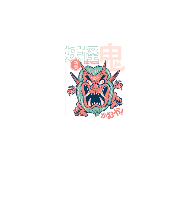 Oni Yokai Anime model negru pe tricou