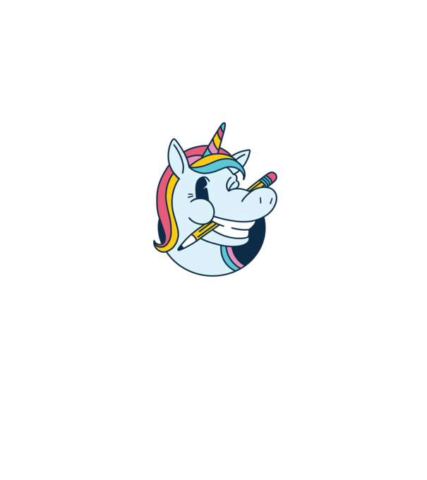 Elev Unicorn drăguț model gri pe tricou