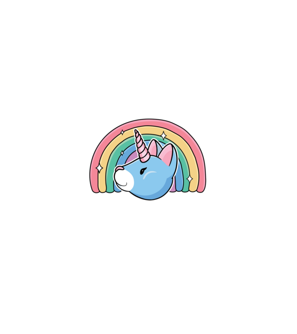 Pisică Unicorn model mov pe tricou