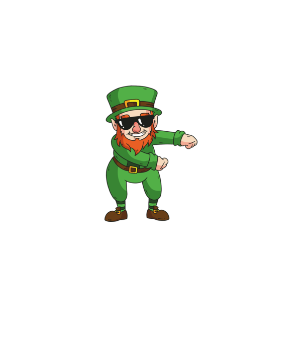 Leprechaun Floss DAB model alb pe tricou