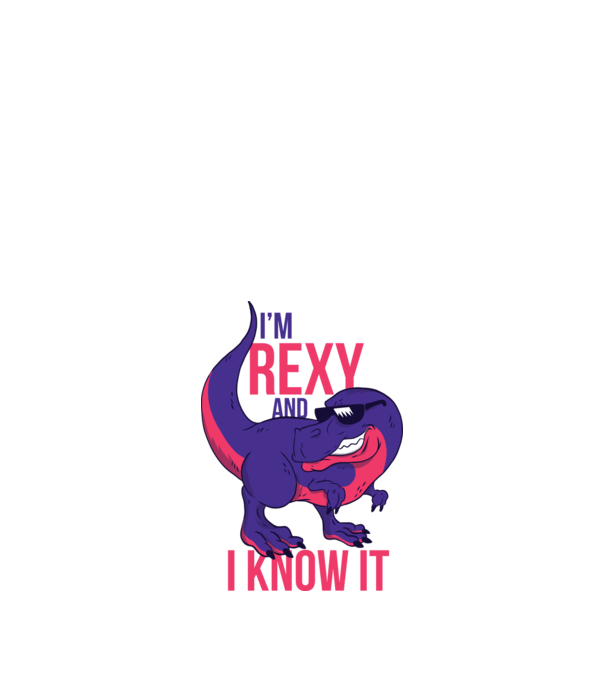 'I''m Rexy and I know it - tricou dinozaur amuzant' model nisipiu pe tricou
