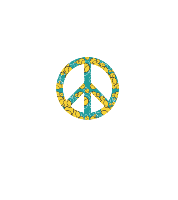 Simbol Baseball Peace model negru pe tricou
