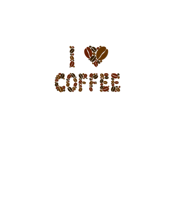 I Love Coffee model alb pe tricou