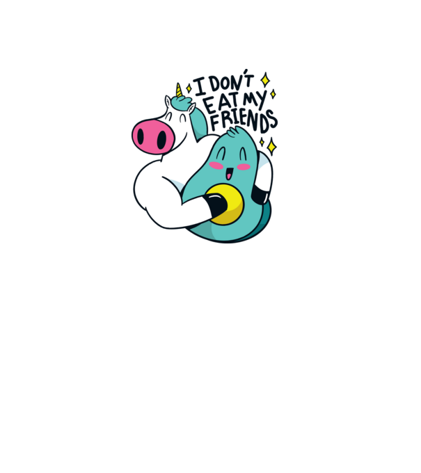 Unicorn Avocado Prietenie model verde pe tricou