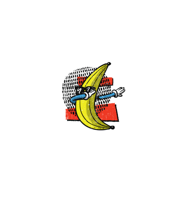 Banană DAB model alb pe tricou