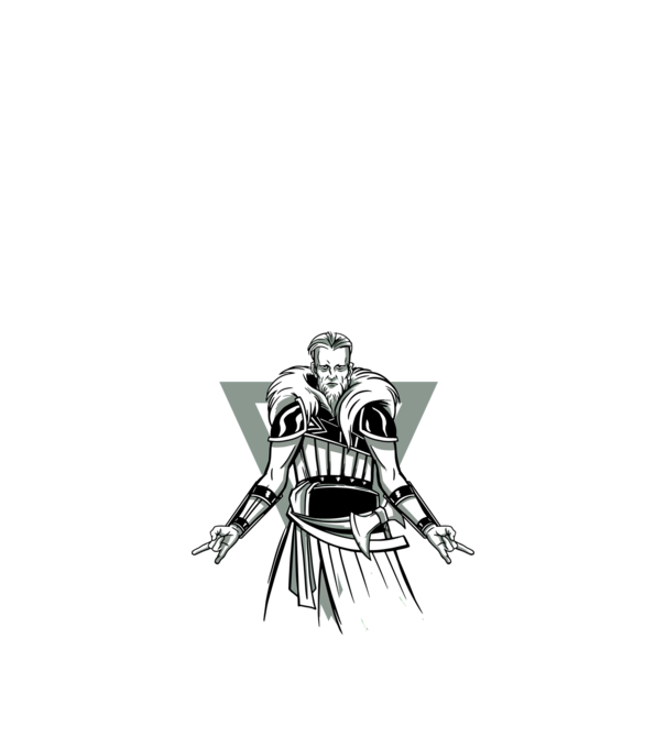 Războinic Viking model negru pe tricou