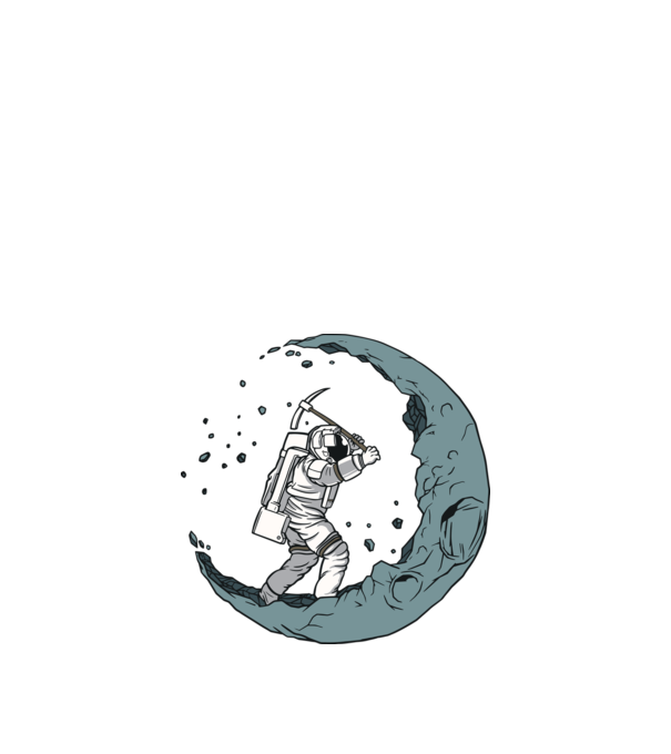 Astronaut pe Lună model negru pe tricou