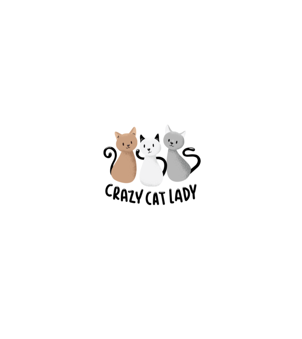 Crazy Cat Lady - fată nebună cu pisică model alb/roșu pe tricou