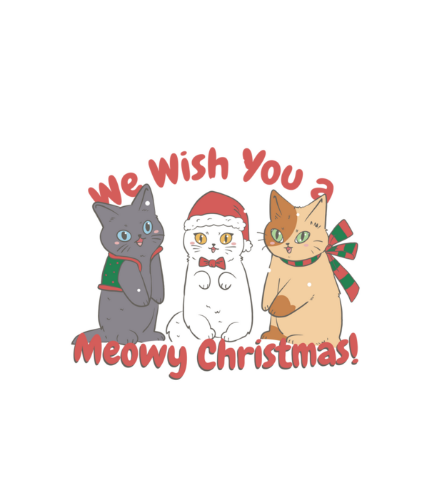 We wish You a Meowy Christmas model alb pe tricou