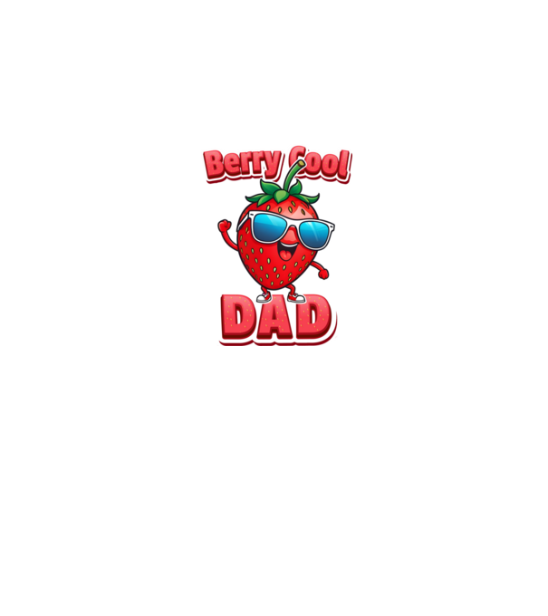Berry Cool Dad Strawberry model negru pe tricou
