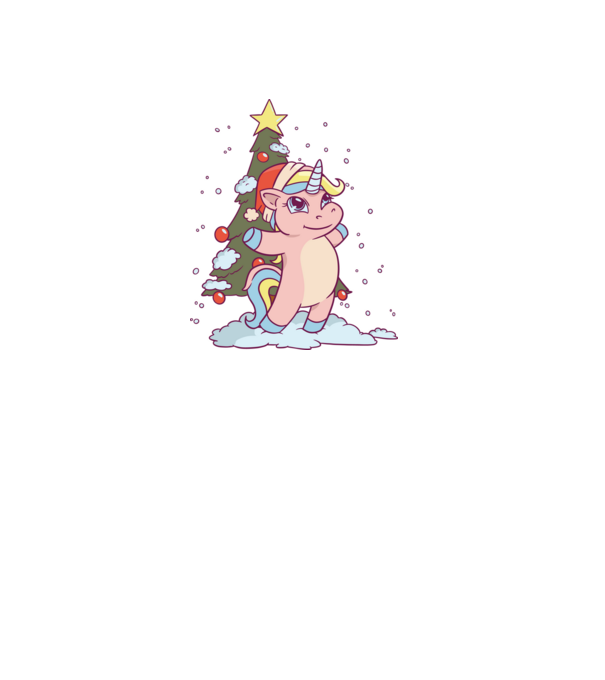 Unicorn de Crăciun model roz deschis pe tricou