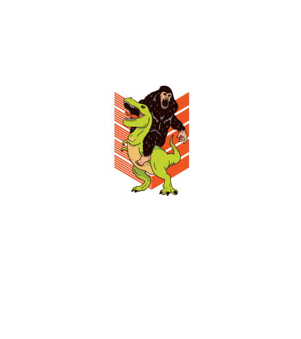 Dinozaur Yeti model gri pe tricou
