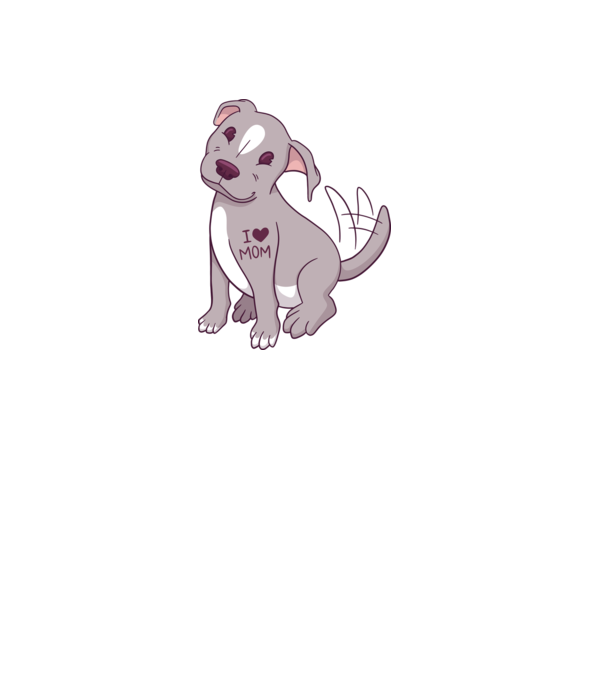 Pitbull - I Love Mom model roz deschis pe tricou