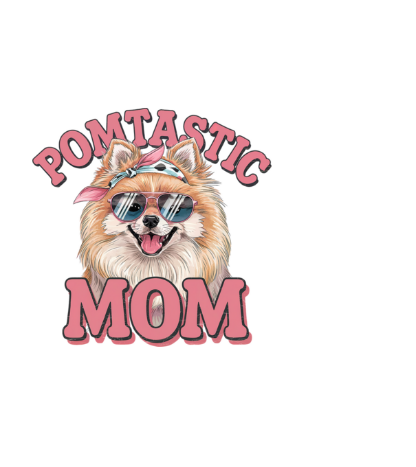Pomtastic Mom model albastru deschis pe tricou