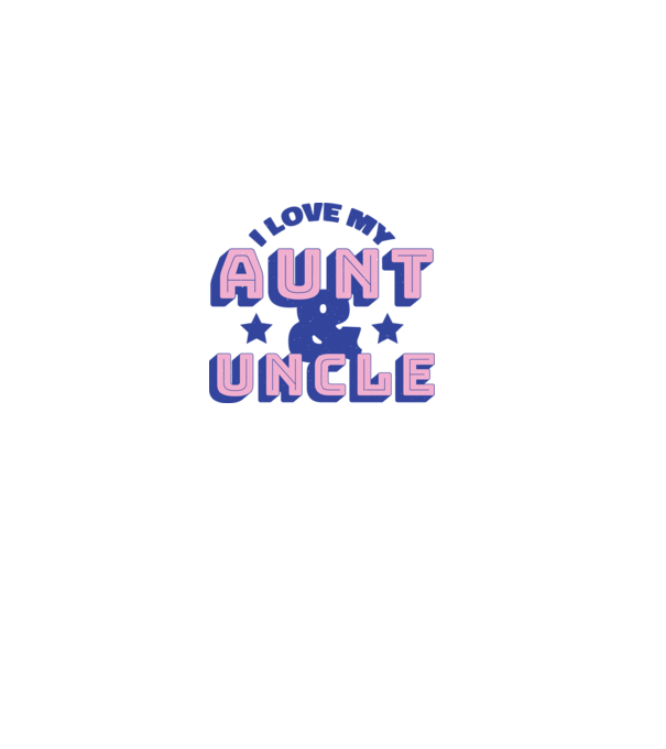 I Love My Aunt & Uncle model albastru deschis pe tricou