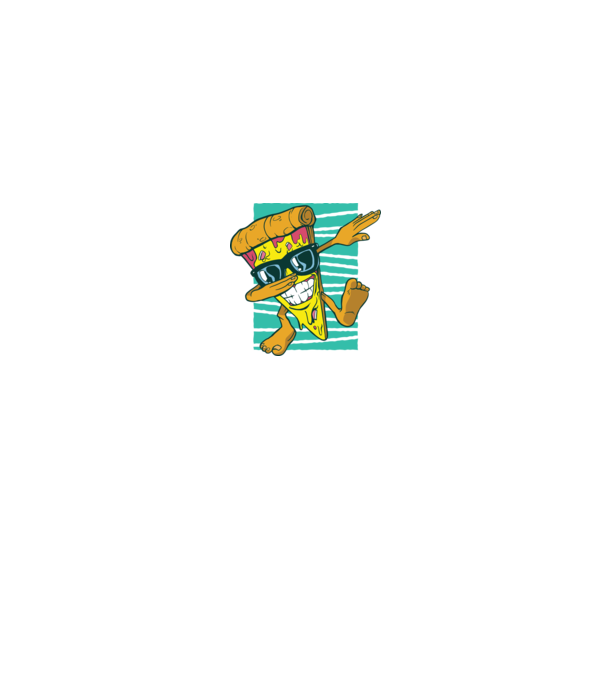 Felie de pizza DAB model negru pe tricou