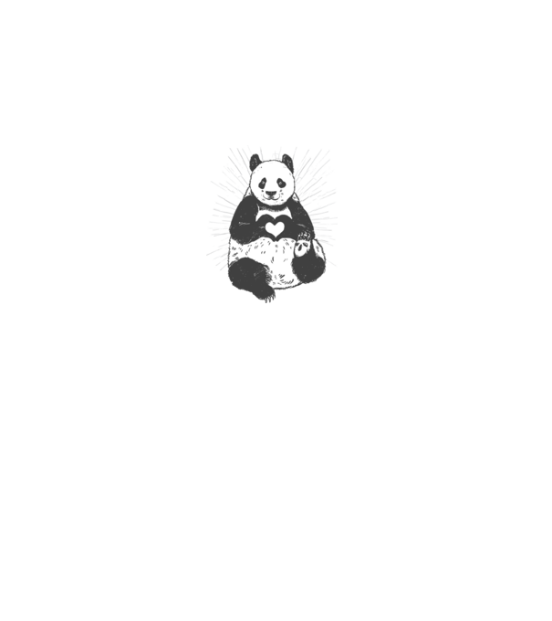 Inimă panda model gri pe tricou