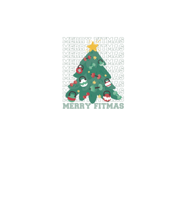 Merry Fitmas Fitmas Pom de Crăciun Fitness model negru pe tricou