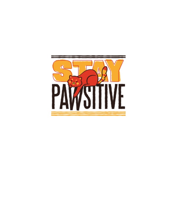 Stay Pawsitive model alb pe tricou
