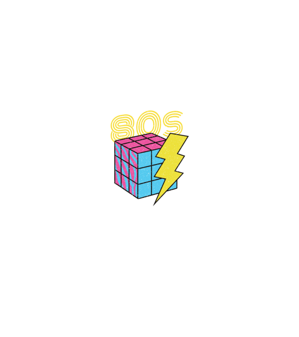 I love the 80s Cub Rubik model negru pe tricou