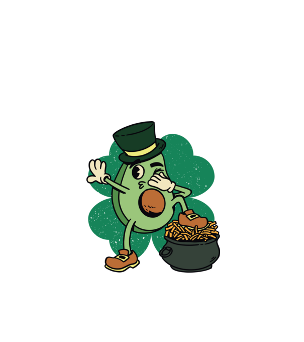 Avocado St. Patrick DAB model alb pe tricou