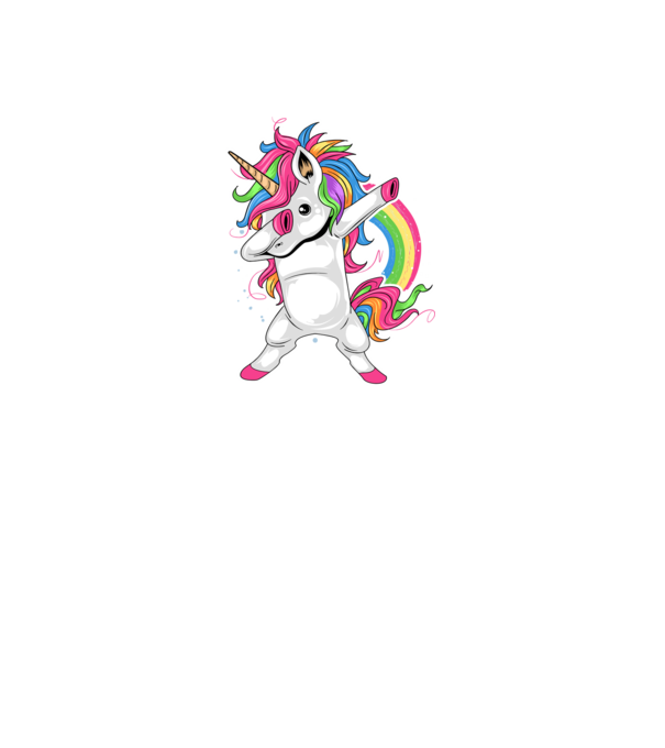 Unicorn Dab model negru pe tricou
