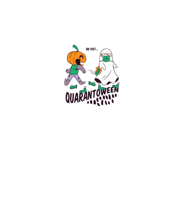Quarantoween model alb pe tricou