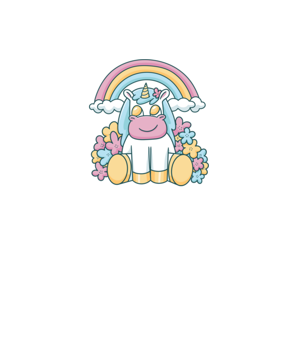 Unicorn drăguț model alb pe tricou