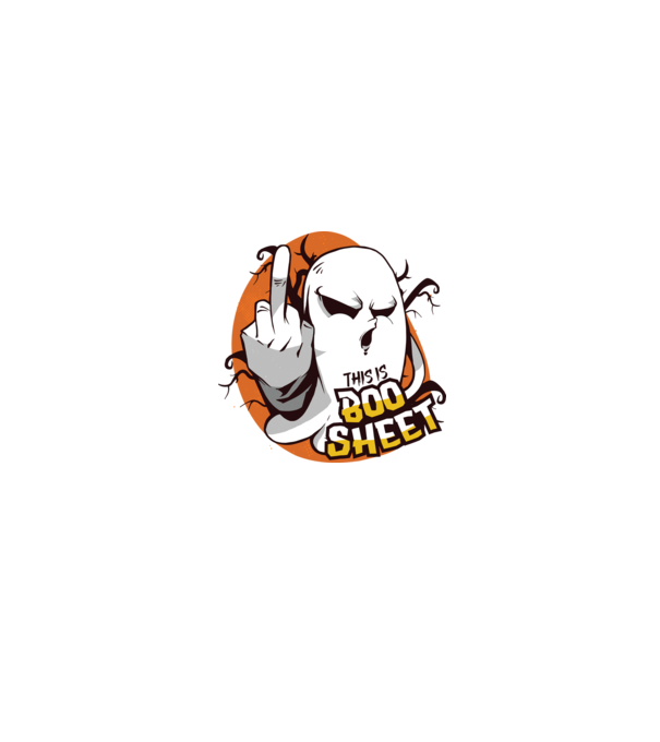 This is Boo Sheet Halloween model negru pe tricou