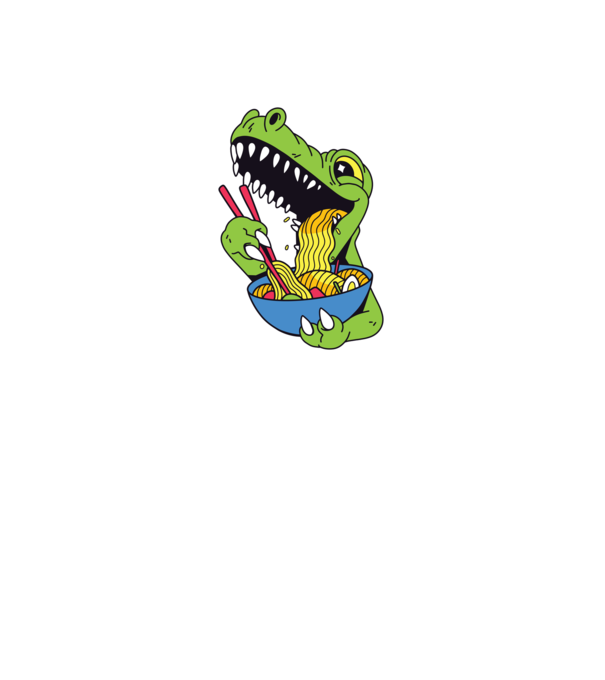 T-rex Ramen model roșu pe tricou