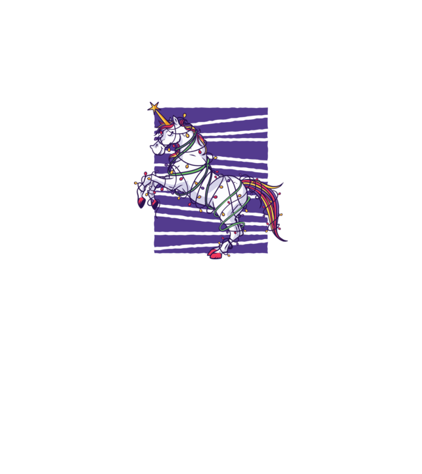 Unicorn pom de Crăciun model alb pe tricou