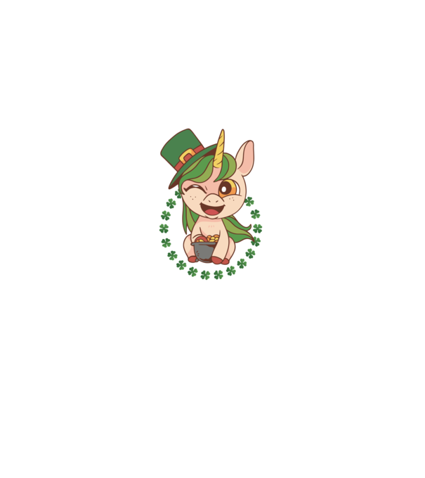 St Patrick Unicorn model verde pe tricou