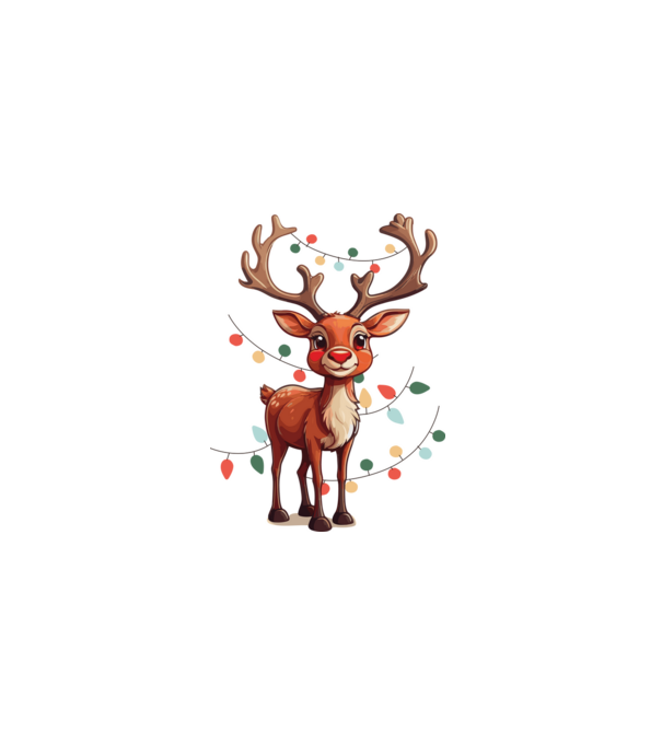 Festive Rudolph model alb pe tricou