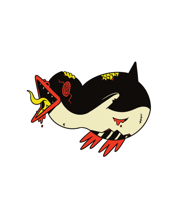 Pinguin Zombie model alb pe tricou