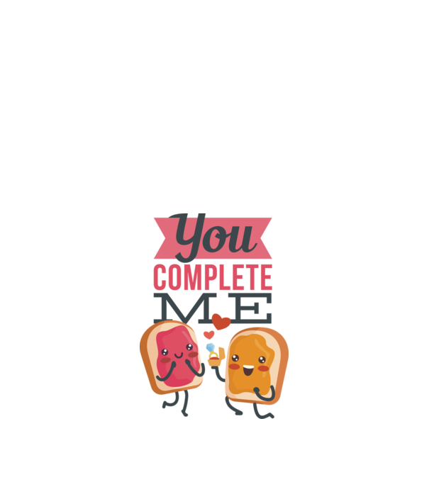 'You Complete Me Tricou drăguț pentru Valentine''s Day' model alb pe tricou
