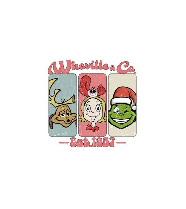 Whoville & Co - Grinch model alb pe tricou