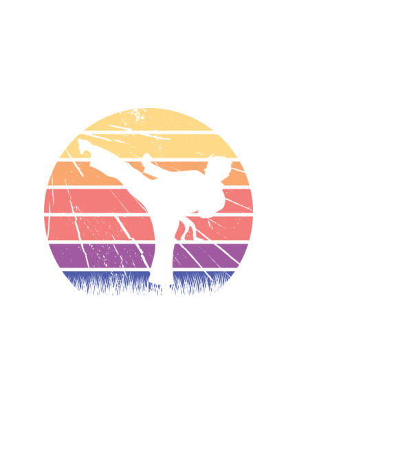 Karate Retro model alb pe tricou
